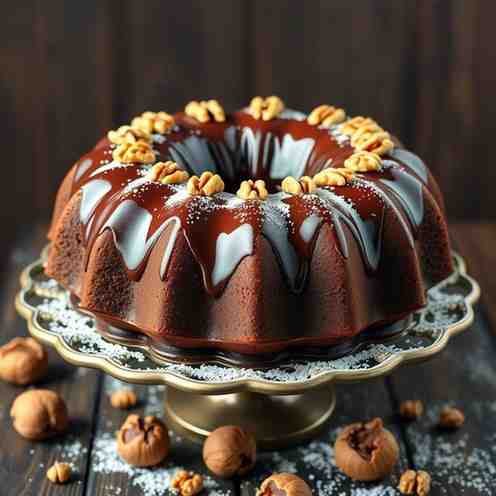 Easy Chocolate Walnut Bundt Cake Recipe